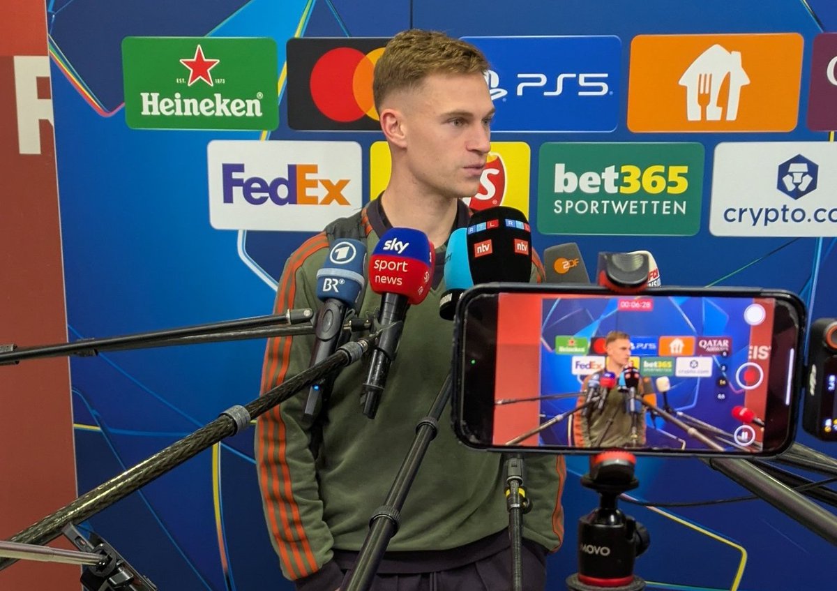 iMiaSanMia's tweet photo. Joshua Kimmich on Lennart Karl potentially being called up to the national team: "Performing well at Bayern Munich is a statement in itself. A regular starter for FC Bayern belongs in the national team." [@julianbuhl] https://t.co/y6C6kUNd9y