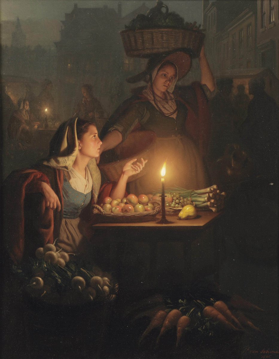 Petrus van Schendel, “Gece Vakti Sebze Tezgahı”, 1865.