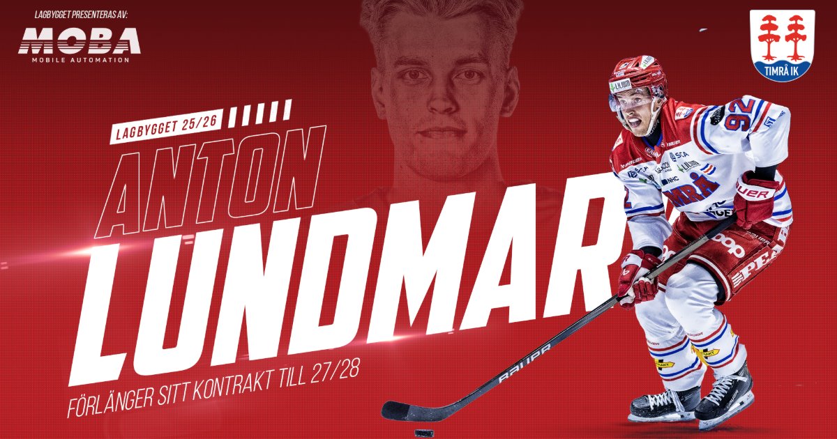 timra_ik's tweet image. 🔴⚪Anton Lundmark har i samband med återkomsten förlängt sitt kontrakt till och med säsongen 2027/28

Läs mer på timraik.se 

#timraik