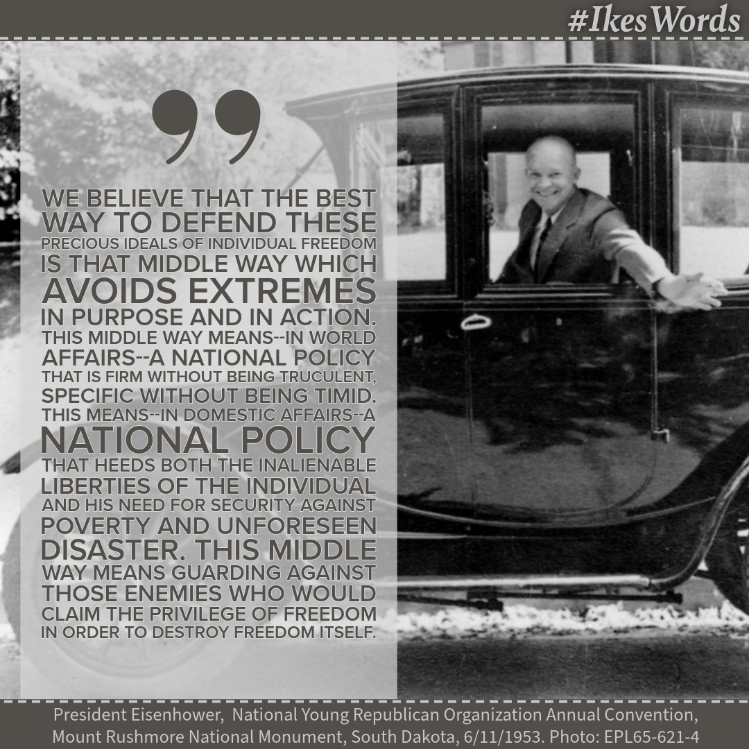 IkeLibrary's tweet image. #WisdomWednesday #IkesWords
@USNatArchives @EisenhowerFound 
[President Eisenhower,  National Young Republican Organization Annual Convention, Mount Rushmore National Monument, South Dakota, 6/11/1953. Photo: EPL65-621-4]