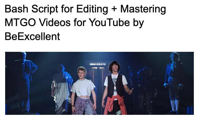 BeExcellent80s's tweet photo. How do you run MTGO on a Mac?
How do you edit your league videos?
How do you get good sound?

I've detailed everything here.

Post your own legacy leagues on YouTube and let's learn from one another.

https://t.co/xNGvCesFjz https://t.co/vSOLkODtQN