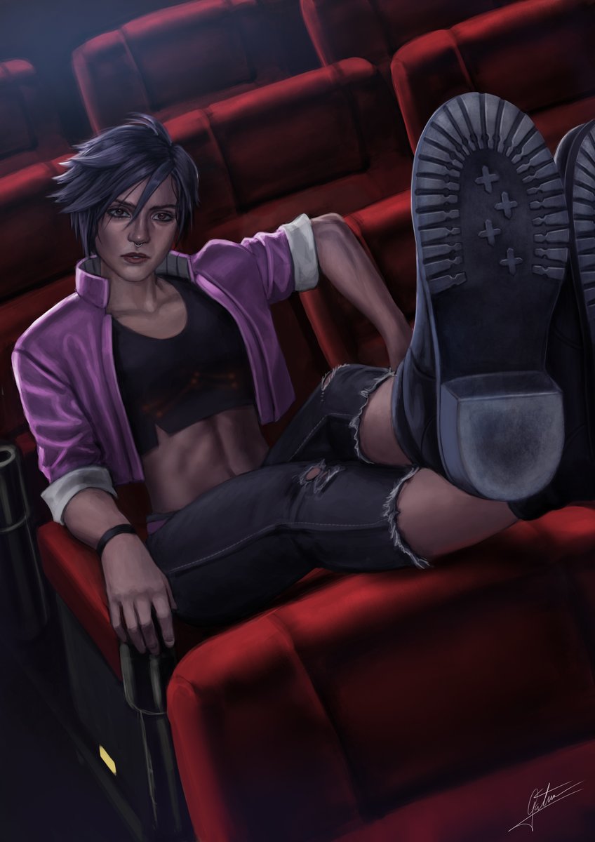 Invisigal from Dispatch! 

Wanted to paint a piece of her just hanging at the movie theater waiting for Robert hehe hope you guys like it!
<a href="/theAdHocStudio/">AdHoc Studio - Dispatch OUT NOW!</a>  

#dispatch #adhoc #invisigal #invisigaldispatch #dispatchfanart #dispatchgamefanart