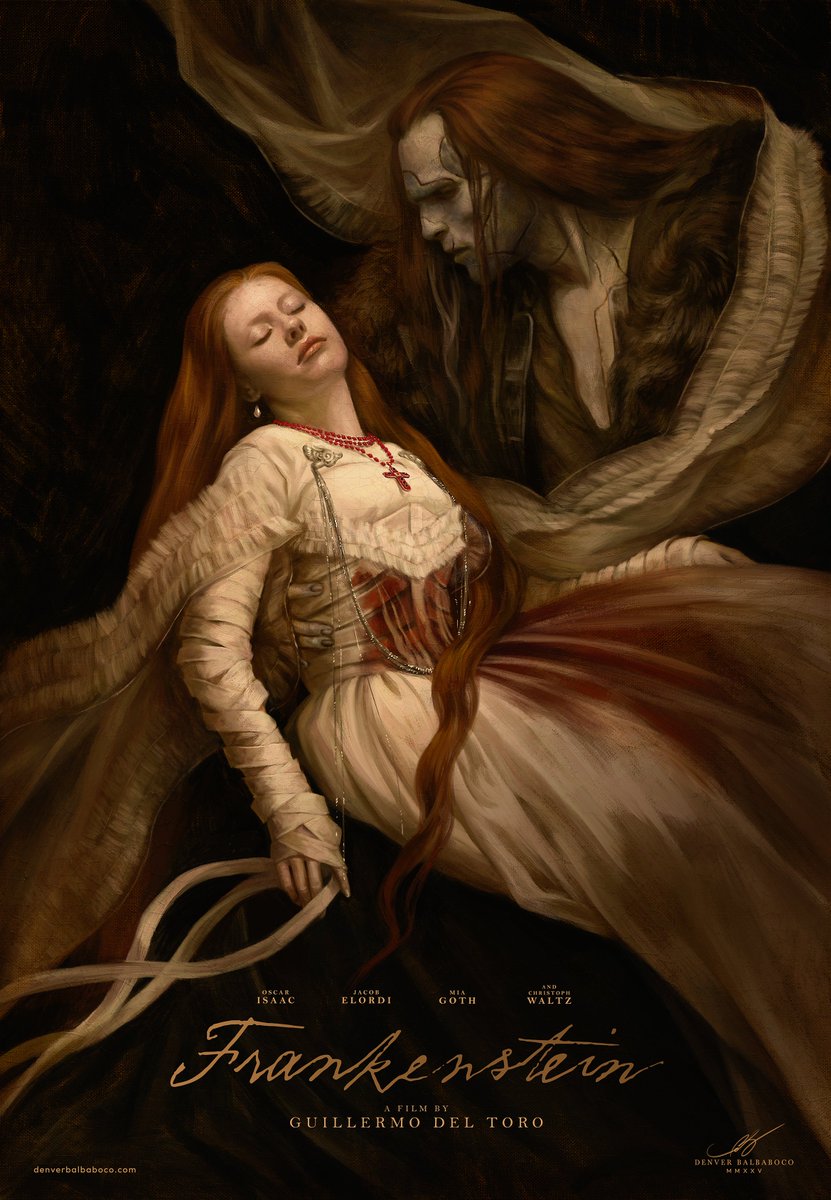 A thread showcasing brilliant posters and artworks for Guillermo del Toro’s Frankenstein, created by talented artists🧵

Art by <a href="/demboiii/">Denverrr</a> 
#Frankenstein