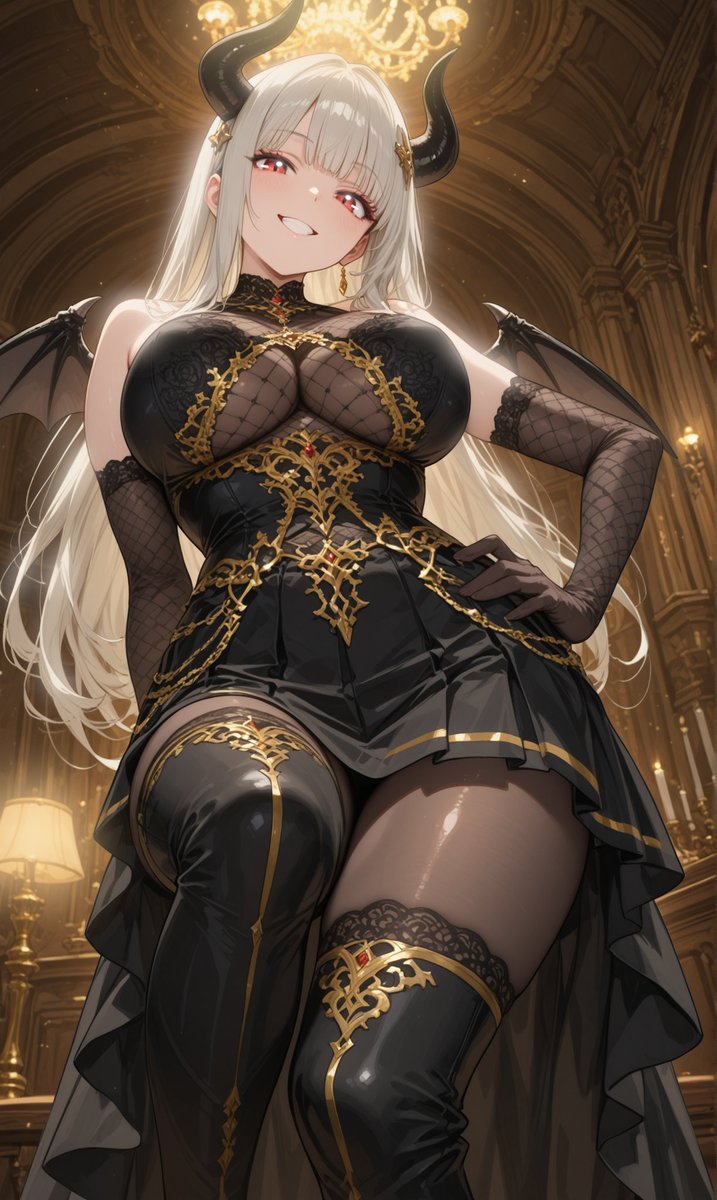 こんばんは🌙
今日も１日お疲れ様でした🌸
「シャンデリアとライトスタンドの光✨」

SFW illustration