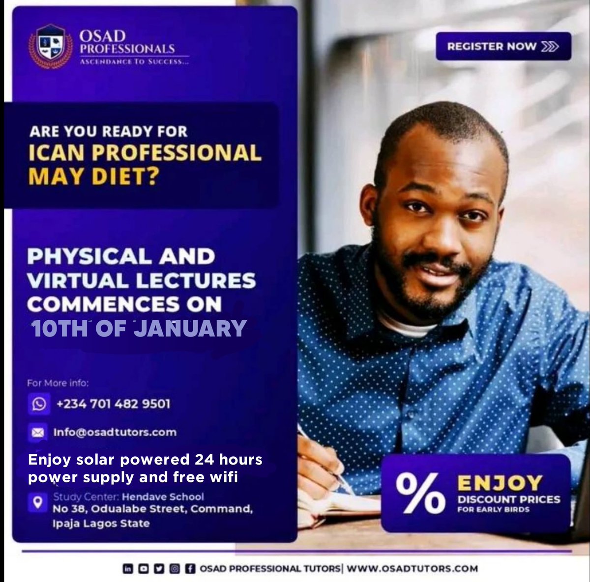 OsadTutors's tweet photo. Join our upcoming ICAN PROFESSIONAL lecture classes..
#education 
#viralposts 
#viralvideo🔥 https://t.co/QVFnAyQ39U