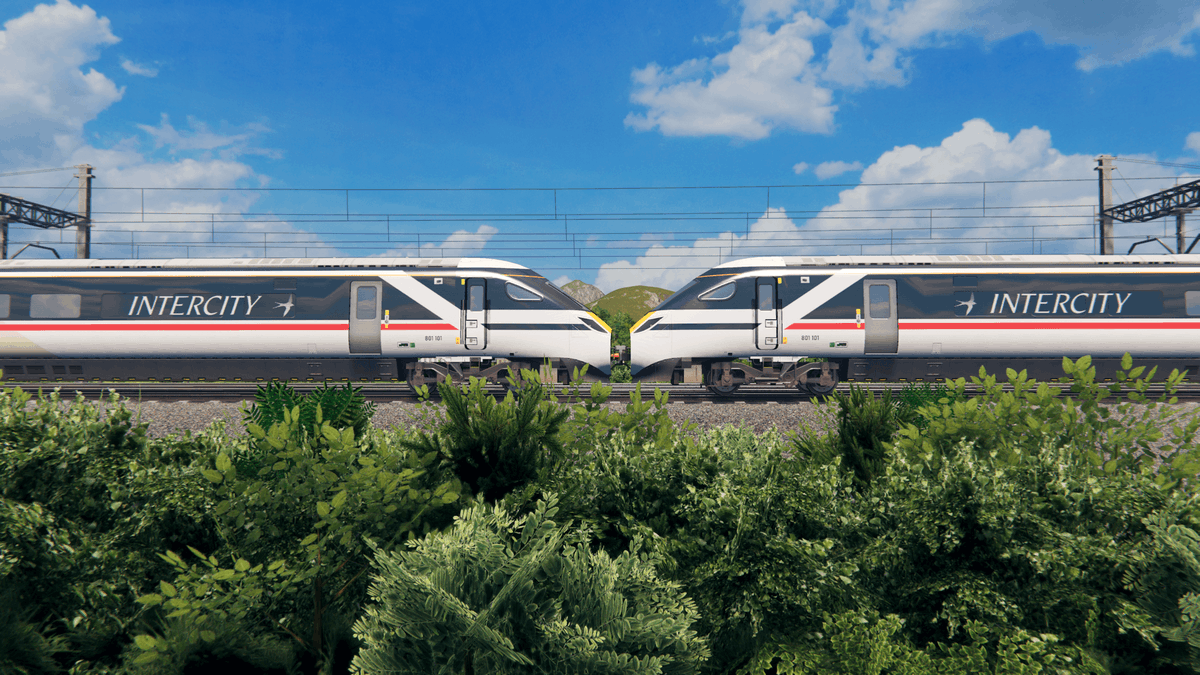 Here's a mock-up of a fictional modernised InterCity 'Swallow' livery I made back in 2022 for the video game Cities: Skylines.