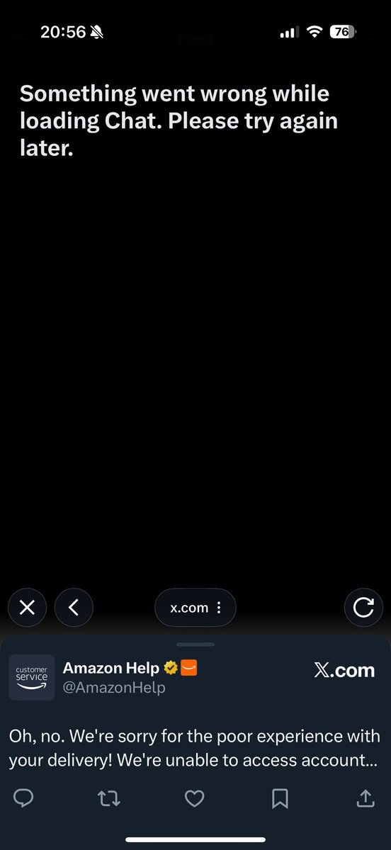 Jaffaman_21's tweet photo. @AmazonHelp I’d love to, but…. https://t.co/iJP4drQPdY