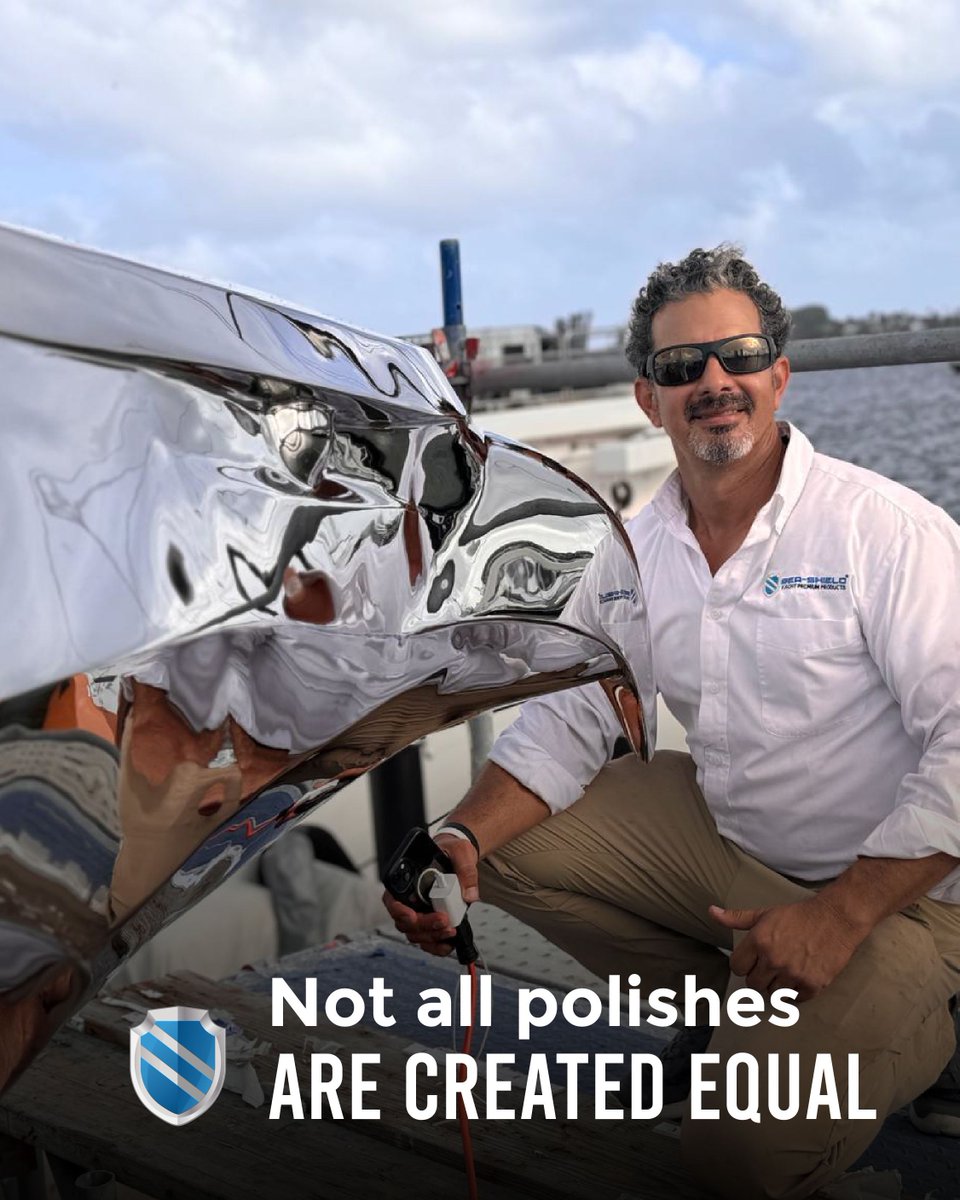 SeaShield's tweet image. Not all polishes are created equal. On a yacht, the wrong product can mean wasted time, compromised surfaces, and lost value. At Sea-Shield, our formulations are engineered specifically for marine environments—where salt, sun, and water demand more than just shine.
.
Our…