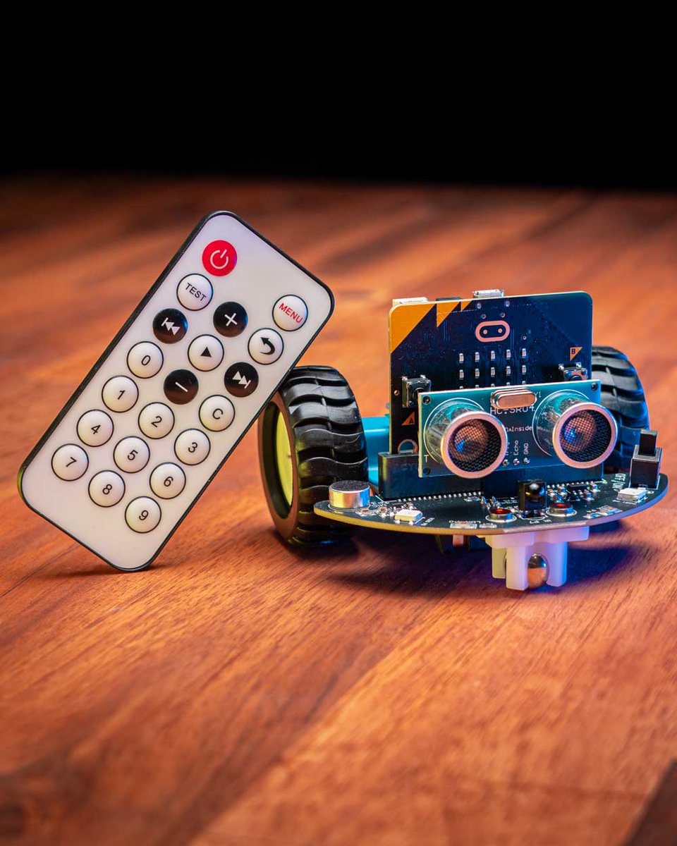 CoreElecAU's tweet image. Get some hands on STEM education with the Microcar for micro:Bit. It comes pre-wired with minimal assembly so you can get to coding with MakeCode graphical programming as soon as possible. Powered by AAA batteries it makes a great entry point to robotics. coreelec.io/1j6