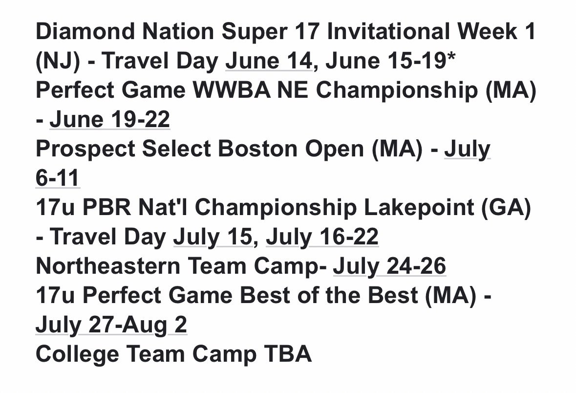 Summer 2026 schedule with Show Baseball. <a href="/ShowBBA/">Show New England</a>