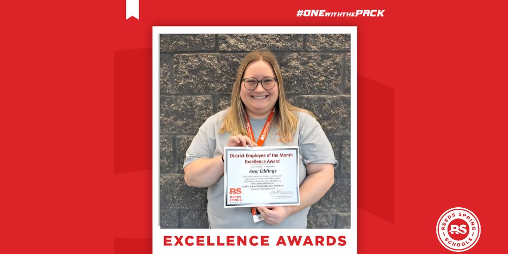 RSWolves's tweet image. 𝐄𝐱𝐜𝐞𝐥𝐥𝐞𝐧𝐜𝐞 𝐀𝐰𝐚𝐫𝐝 𝐖𝐢𝐧𝐧𝐞𝐫
Congratulations to Amy Eddings, our Employee of the Month! She's an administrative assistant at @ReedsSpringMS.

“Amy does so much behind the scenes. She is terrific to work with, and we are lucky to have her!”

#ONEwiththePACK 🐺💪