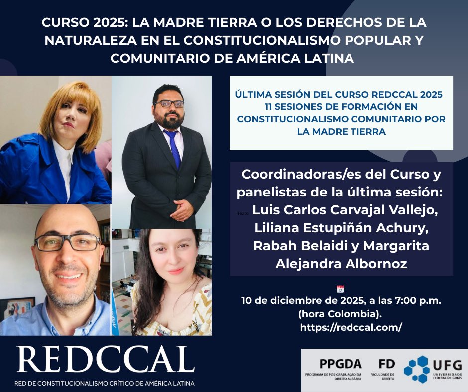 Hemos culminado con éxito nuestro programa y las once sesiones de formación en Madre Tierra y los Derechos de la Naturaleza en el Constitucionalismo Popular y Comunitario de América Latina. 🧵