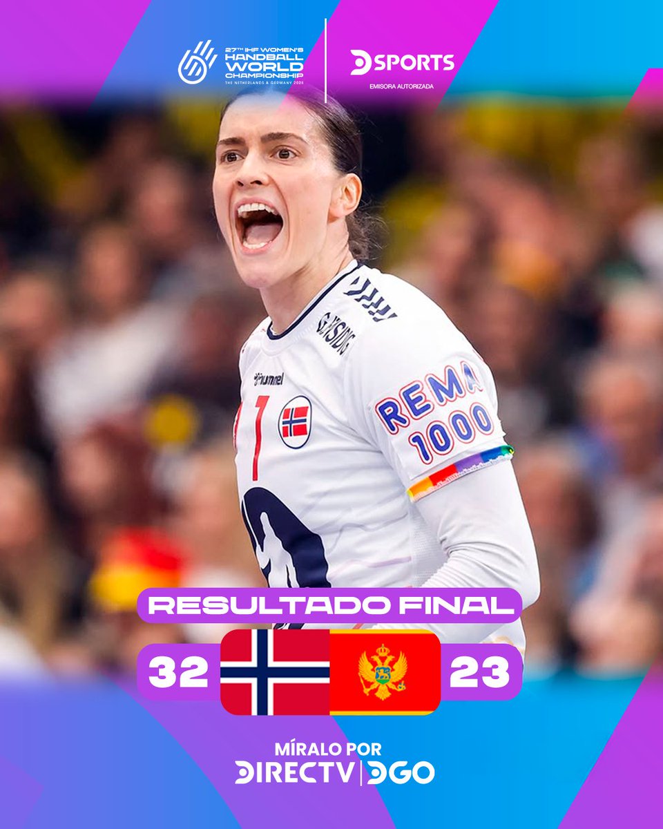 ¡AVANZÓ DE RONDA! 💪

🏐 Noruega 🇳🇴 le ganó 32-23 a Montenegro 🇲🇪 por los cuartos de final del Mundial de Handball Femenino 2025.

#HandballEnDSPORTS | #GERNED2025

📷 IHF