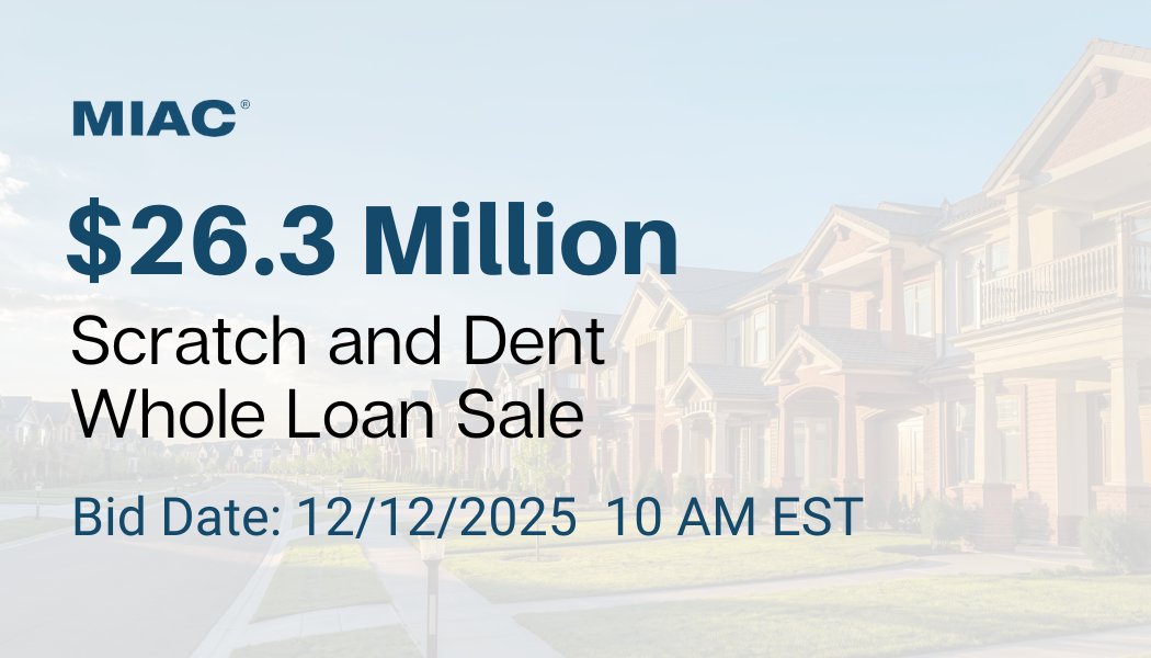 MIACAnalytics's tweet image. $26.3 Million Scratch and Dent Whole Loan Sale – Bid Date: December 12, 2025 – 10 AM EST – Investment Overview: miacanalytics.com/26-3-million-s…