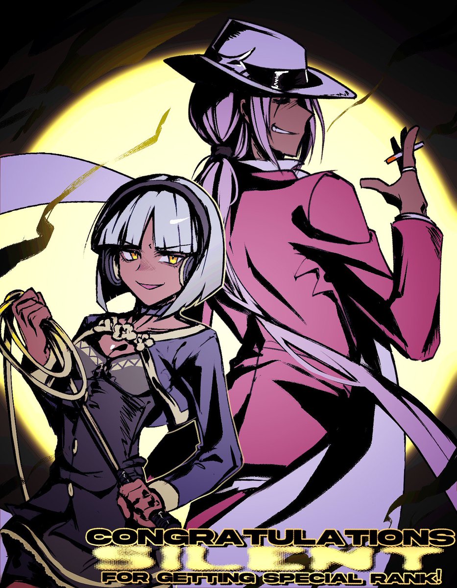 on behalf of the texas french bread scene, the staff members of the texas danisen pitched in to commission art for whoever got special ranks first this season.

i want to congratulate the individual formerly known as Jack Ingof for hitting special ranks on both characters first!