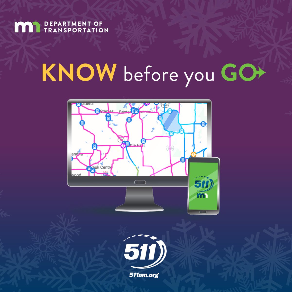 Here we go again! ❄️Our plow drivers are out across Minnesota working hard to keep roads safe.
Before you travel, check 511mn.org for:
Plow locations
Live plow cams
Road conditions
Critical disruptions
Stay safe and give plows plenty of room!