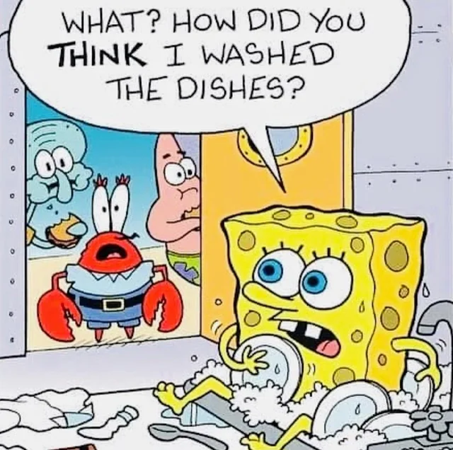 no wonder why they call him spongebob