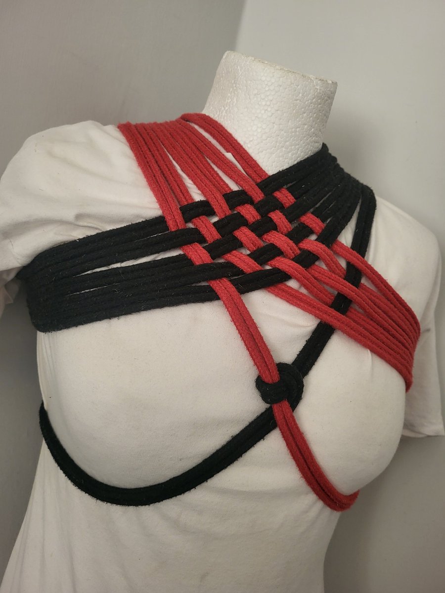 Gameguy69's tweet image. Variations on the basic Shibari Basket Weave Chest Harness.