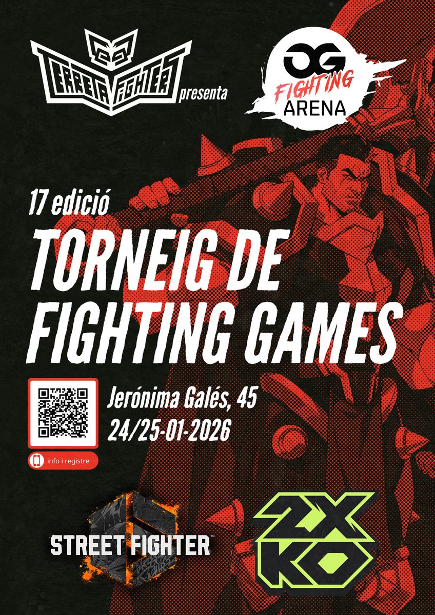 🔔🔔¡¡NOU TORNEIG DE JOCS DE LLUITA!!🔔🔔
🔔🔔¡¡NUEVO TORNEO DE JUEGOS DE LUCHA!🔔🔔

Tornem amb el duo dinàmic! // ¡Volvemos con el dúo dinámico!

🕹️2XKO
🕹️STREET FIGTHER 6

🗓️ 24-25/01/2026

📍 Arena Gaming Center, Valencia

+ info i/y registre/o:
start.gg/oxygen-fightin…