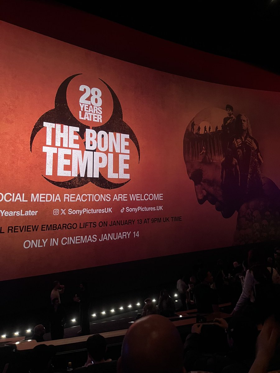 ItalicJoe's tweet photo. Ashamed to report that there was a moment where the crowd all clapped like lobotomised Americans at a marvel movie, lowkey ruined the film a little bit. 

#28YearsLater https://t.co/gOh4a2oOIu