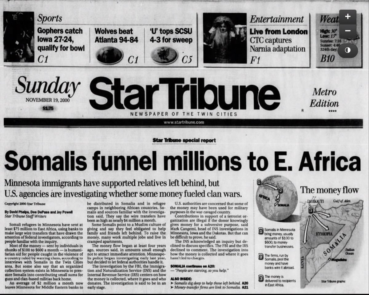 <a href="/MattWalshBlog/">Matt Walsh</a> They’ve been funnelling money back to Somalia for decades funding terrorist groups and ‘clan wars’ from the moment they arrived