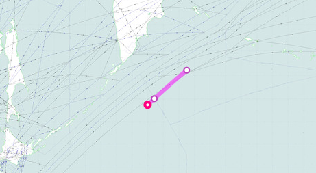 FMilcoms's tweet photo. #FRESH 61 #AE04DE 
FRESH 62 #AE04CE 
FRESH 63 #AE04E5 
FRESH 65? #AE04F5
departed RJTY with interplane 3xx.1.
ARCT 2259

TIPSY 21 continuing west. https://t.co/CBxjwCTzij
