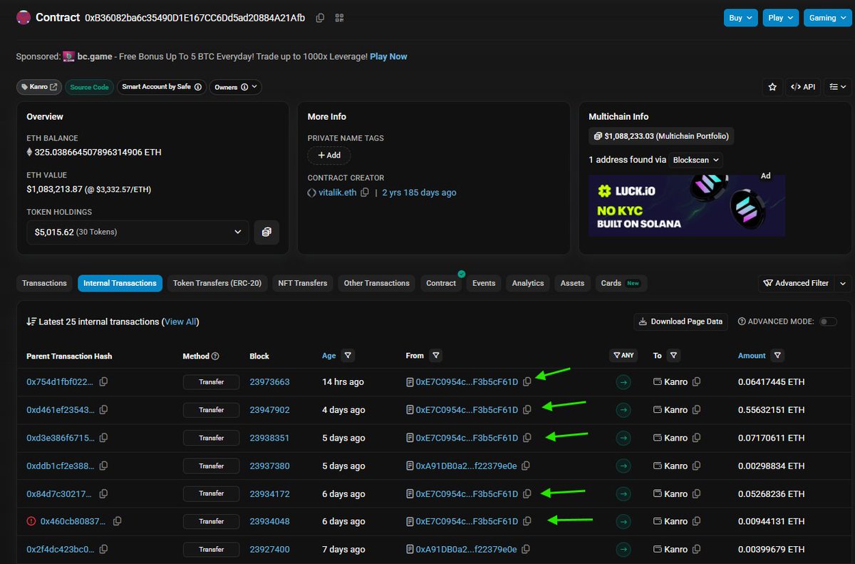 coalinhadascri1's tweet photo. 337 days ago we had the last transaction on Kanro Entity multisig wallet.

Besides that, about 1 month ago, Kanro Fund was created. So far, over 53 ETH were sent straight to Kanro Entity multisig.

At this point, Kanro Fund is, so far, the 4th biggest raise done to @VitalikButerin so far, where ebull airdroped close to U$ 183k worth to VB. Kanro Fund is now sitting on U$ 176k donations so far, all straight on ETH.

Kanro donates through it's smart contract. Kanro is coded. When will we have VB's recognition so we can fully accelerate?

Also to remember, on both 2024 and 2025, Vitalik made donations in early january, on behalf of d/acc.