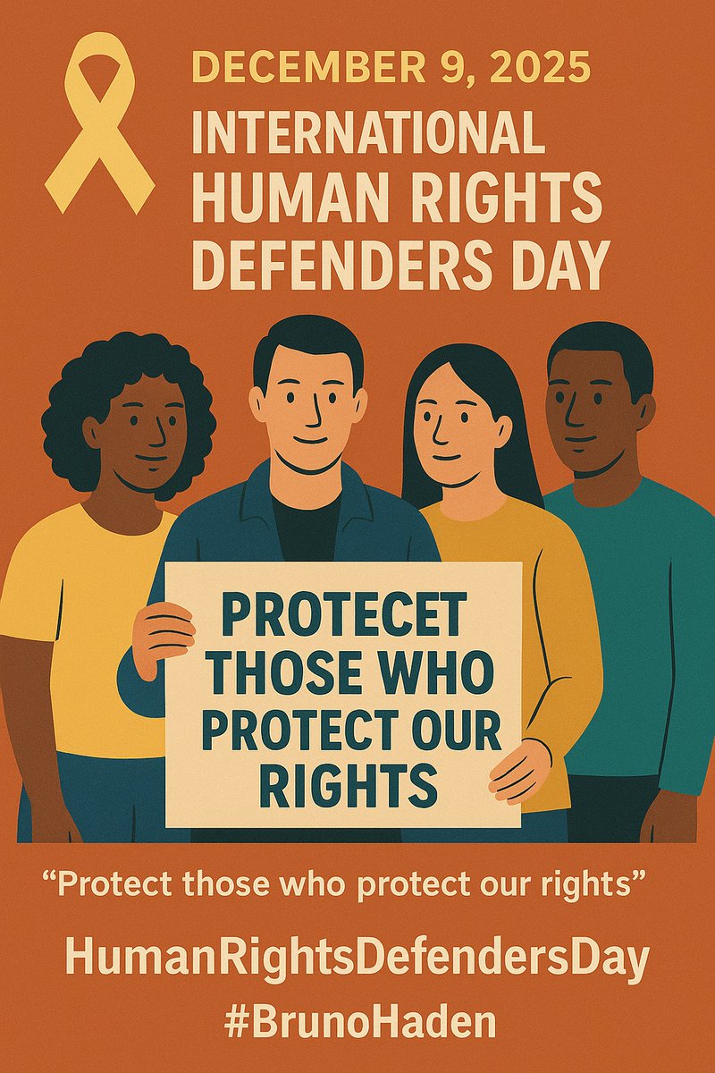 On this International Human Rights Defenders Day, we honor those who protect our freedoms at the cost of their courage.
Protecting defenders means protecting democracy.
#BrunoHaden
#HumanRightsDefendersDay