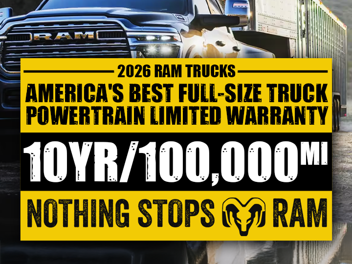 BobSightCDJR's tweet photo. Drive with confidence! Get a 10-year or 100,000-mile warranty on Rams at Bob Sight CDJR! 🛡️ #BobSightCDJR #RamTrucks https://t.co/g9fMk7jdqQ