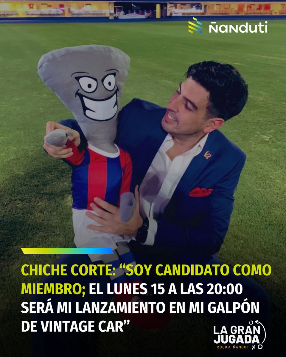 nanduti's tweet photo. 🎙️ Chiche Corte, candidato a miembro de la Comisión Directiva de #CerroPorteño por el movimiento Nuevo Cerro:

🗣️ “Soy candidato como miembro. El lunes 15 a las 20:00 será mi lanzamiento en mi galpón de Vintage Car, en un lugar distinto. Si bien tenemos un PC hermoso sobre Novena, queremos hacerlo diferente.”

🗣️ “Soy un recontra mega apasionado fanático del Ciclón. Si yo le puedo ser útil a mi club desde el lugar que ahora me toca, el poder candidatarme para algo importante me tiene de lleno, y quiero hacerlo porque le quiero a Cerro Porteño.”

🗣️ “Quiero dar una ayuda importante dentro de lo que es este esquema de fútbol. Mamé fútbol desde niño, viví en estadios, en cabinas de radio, en las transmisiones, crecí entre reuniones de mi papá con dirigentes en mi casa, en mi quincho. Sé cómo es esto.”

🗣️ “Más que nada estoy buscando poder vincularme a un club tan lindo y tan querido por mi familia como es Cerro Porteño. Y bueno, si se da la oportunidad de ingresar, mi compromiso va a ser pleno y con el fin que tenemos todos en Nuevo Cerro: dar lo mejor a nuestro querido Ciclón.”

#Ñanduti #LaGranJugada