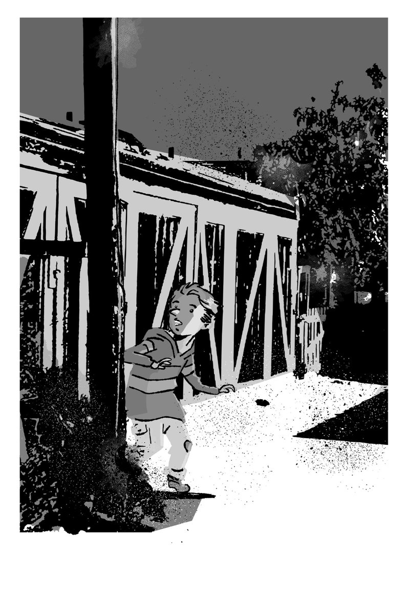 Style experiments…trying to merge kidlit style and noir comics style 