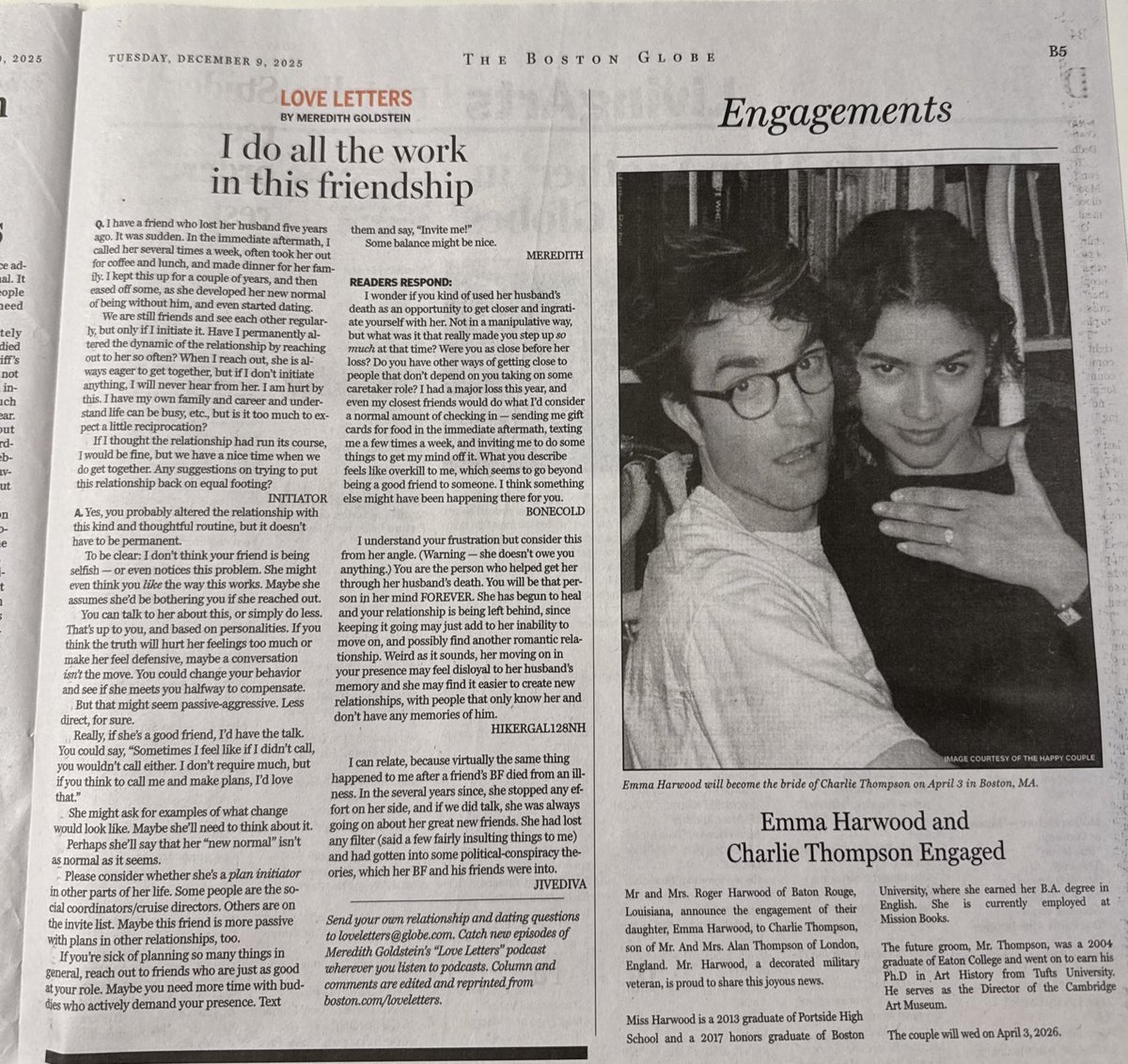 ‘THE DRAMA’ announcement with Zendaya and Robert Pattinson was featured in the Boston Globe newspaper today.