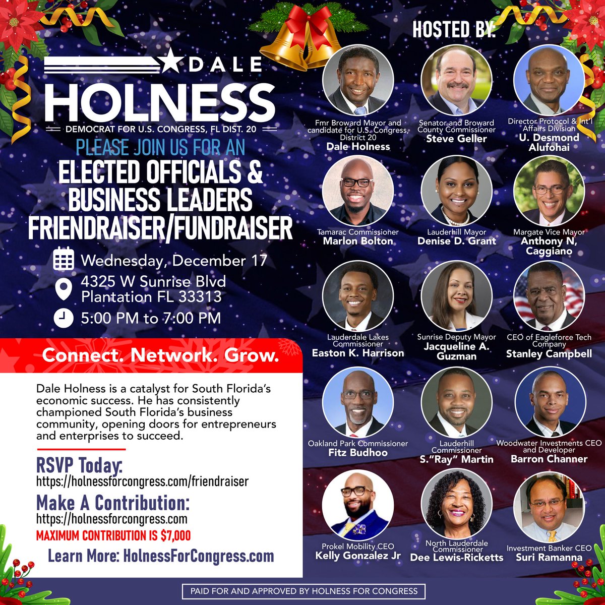 You’re invited to an evening gathering with Dale Holness, a proven catalyst for our region’s economic success, focused on bringing together local business and community stakeholders.

🔗 RSVP &amp; Donate Today: conta.cc/48Vi5ZM

Please share this invitation with your network.