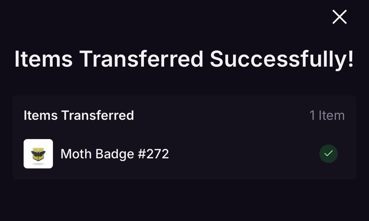 Moth badge sent!