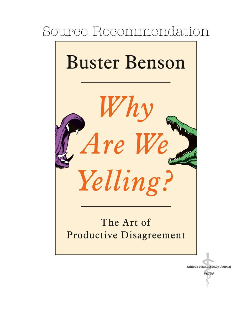 ATDailyJournal's tweet photo. Why Are We Yelling-Buster Benson
The art of productive disagreement.
LINK: https://t.co/5R8vo9AmT1
#ATtwitter #at4all #atcchat #complicatedsimple #reflection #growth #journal #personal #professional #ATimpact #athletictraining #community #leadership #management #communication https://t.co/JBKjYrDjI4
