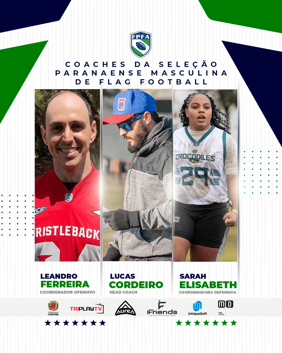 Conheça quem são os coaches da Seleção Paranaense Masculina de Flag Football!