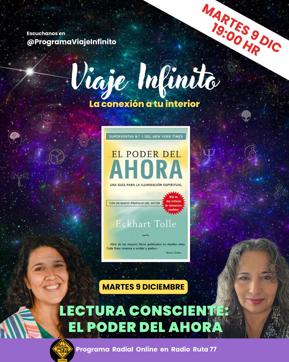 🕯️[AL AIRE] Ya estamos en vivo con una nueva edición de #ViajeInfinito en nuestra señal ruta77.net 🌐 

También vamos por streaming en el canal de ellos acá ▶️: youtube.com/live/993YRhUYL… 

#RadioOnline #Holístico #LecturaConsciente #Podcast #EnVivo #Chile
