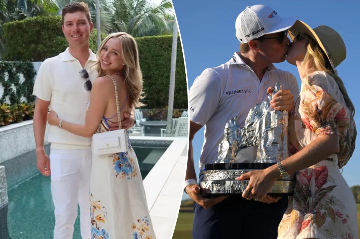 nypost's tweet image. Rising PGA Tour star Ben Griffin marries Dana Myeroff in luxurious Palm Beach wedding trib.al/iLEdFEw