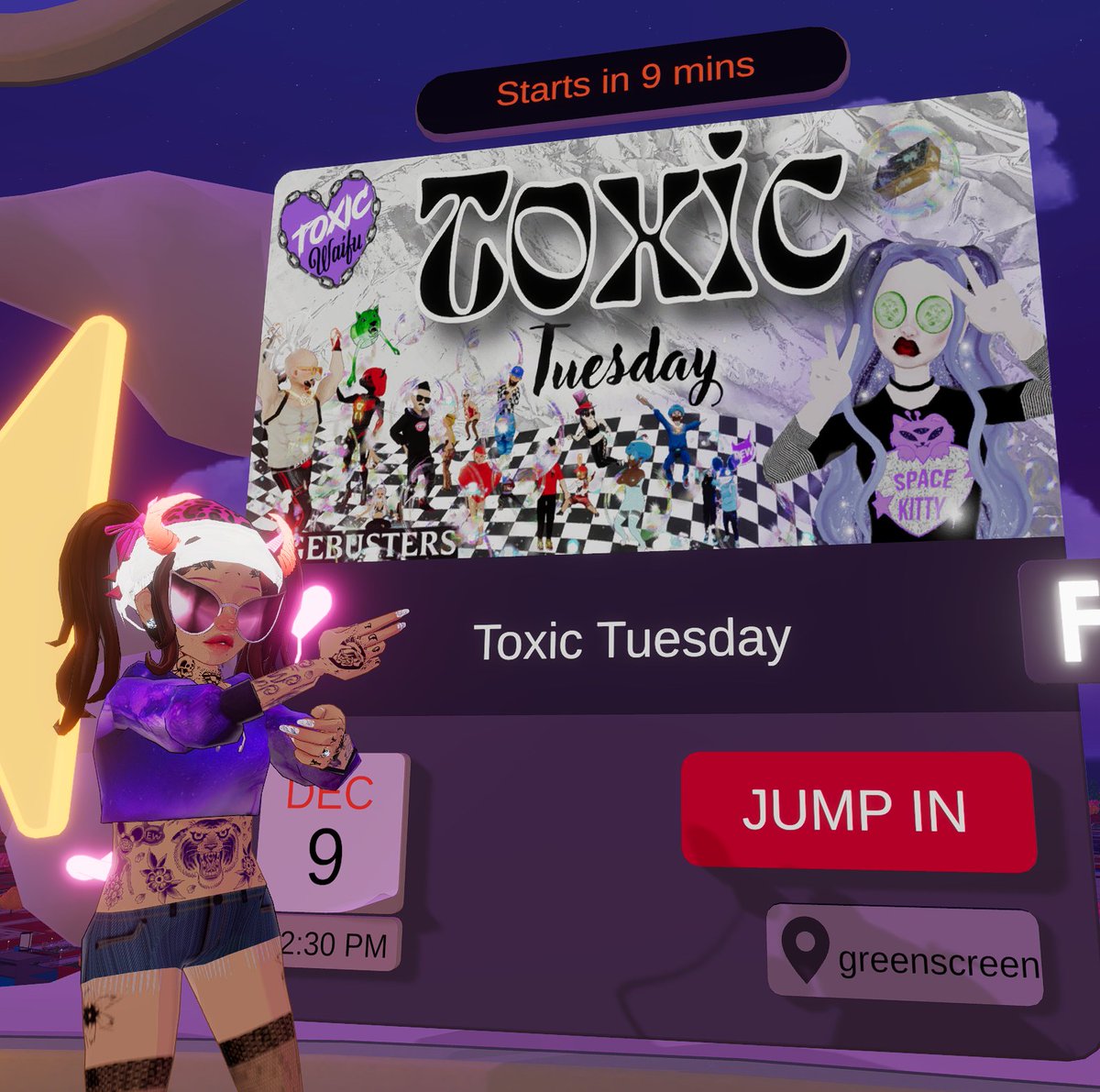 em_DCL's tweet image. woohoo it's #TOXICTUESDAY with the amazing @toxicwaifudcl &amp;amp; @meangreendoge ^.^

See you in @decentraland &amp;lt;3
#Metaverse #VirtualWorlds