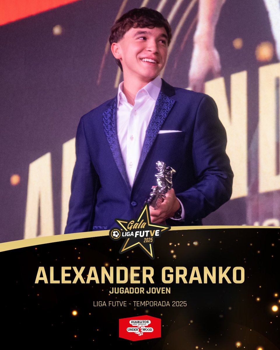 LigaFUTVE's tweet image. 🔝 • Alexander Granko es el Mejor Jugador Joven de la Temporada 2025 presentado por @DiablitosVzla 

⚽️ • El juvenil categoría 2008 disputó 24 partidos y tomó parte en los tres títulos conseguidos por @UCVFCOFICIAL 

👏🏼 • ¡Qué gran año, chamo!

#LigaBancoDeVenezuela