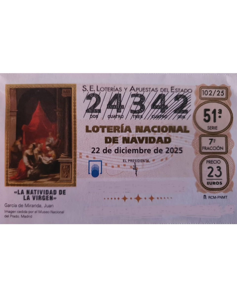 📣| 𝐎𝐅𝐈𝐂𝐈𝐀𝐋 |
Anunciamos que todavía disponemos de lotería de Navidad de Nuestra Hermandad. 

Reserva el décimo contactando con nosotros o en el horario de secretaría.

¡Nos quedan muy pocos, no te quedes sin el tuyo! 
#CofradiasMLG #ElCarmendelaColonia