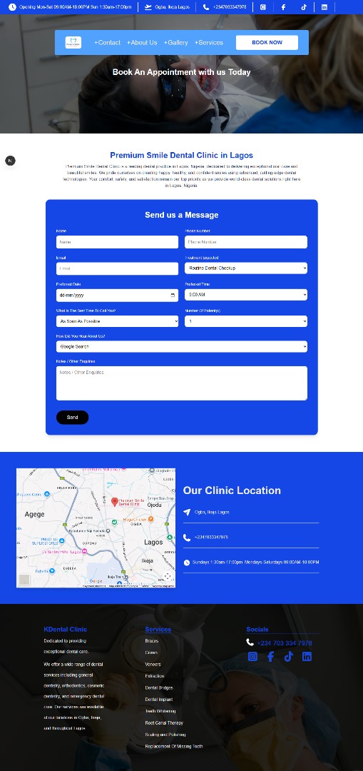 Bida_4's tweet image. Just finished the Appointment Form for the dental website! 🦷💻
Clean, simple, and user-friendly for easy online booking.
Another step forward 🚀

#NextJS #WebDev #FrontendDeveloper