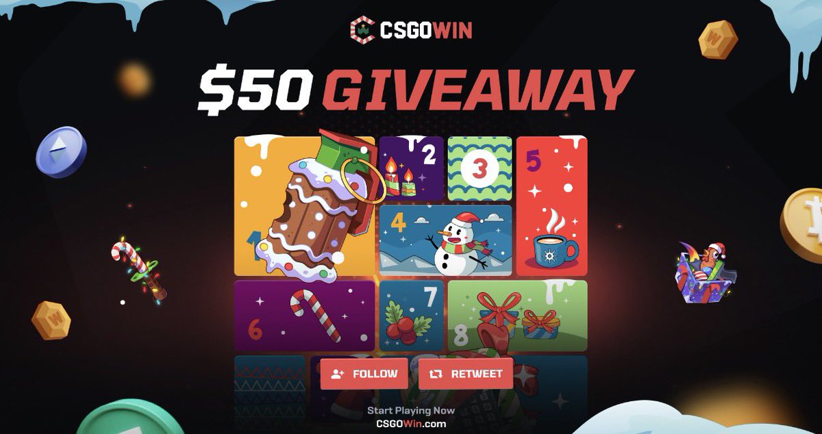 DustinTFP's tweet image. To celebrate Christmas early over at CSGOWin, I'm giving away $50 to 1 lucky winner! 🎅

Make sure to check out their Christmas Calendar where you get a random present daily - no strings attached! 💝 ➡️ csgowin.com/christmas

🎁 $50 GIVEAWAY 🎁
- Follow me &amp;amp; @CSGOWincom 👤
-…