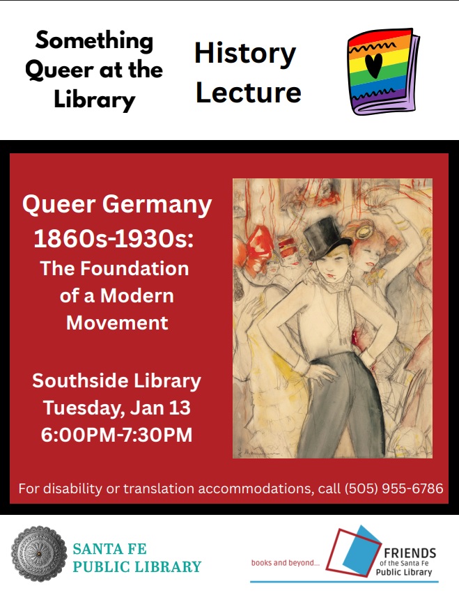 sfpl's tweet photo. The moment we've all been waiting for -- #SQatL is BACK!!!!!
#SomethingQueerAtTheLibrary
#SouthsideLibrary Community Room
Tues Jan 13, 2026
6–7:30pm
Queer Germany 1860s-1930s: The Foundation of a Modern Movement
https://t.co/tv7FX9t2jL
This talk is rescheduled from March 2025. https://t.co/OFAD66nS0b