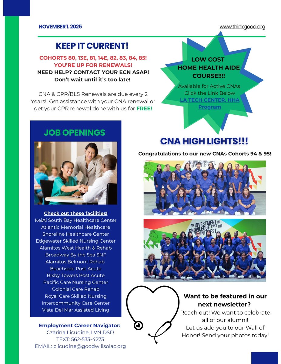 ThinkGoodwill's tweet image. 🎄✨ Happy Holidays from Goodwill Southern LA County Healthcare Academy! We wish all our current, alumni and future participants a safe and joyful season.

For more info, contact Czarina Licudine (Ms. L) at 562.435.3411 x240.

#LosAngeles #LongBeach #Southbay