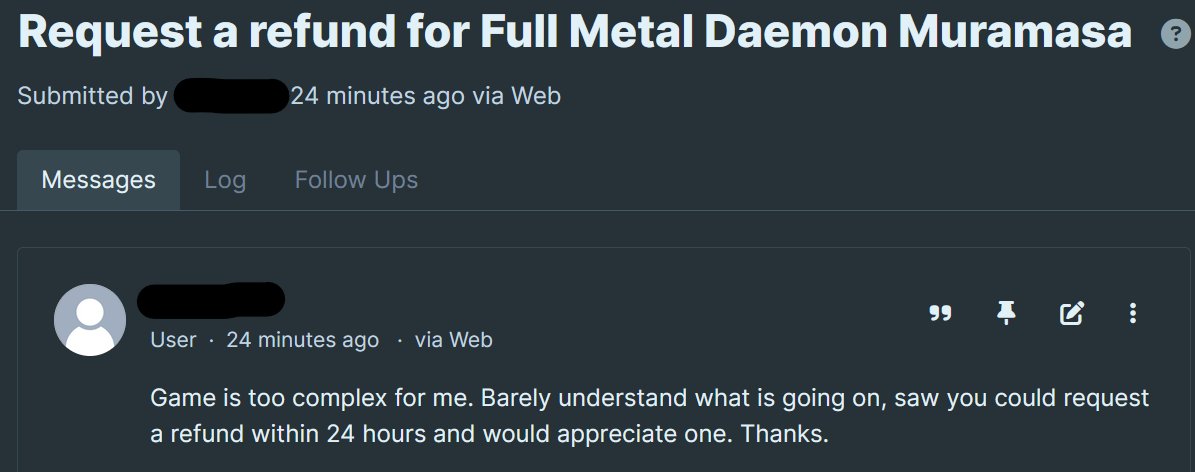 JAST game readers are of a high intellectual caliber. 
To be fair, you have to have a very high IQ to understand Full Metal Daemon Muramasa. The humor is extremely subtle, and without a solid grasp of the Hegelian dialectic, most of the plot will go over a typical reader's head.