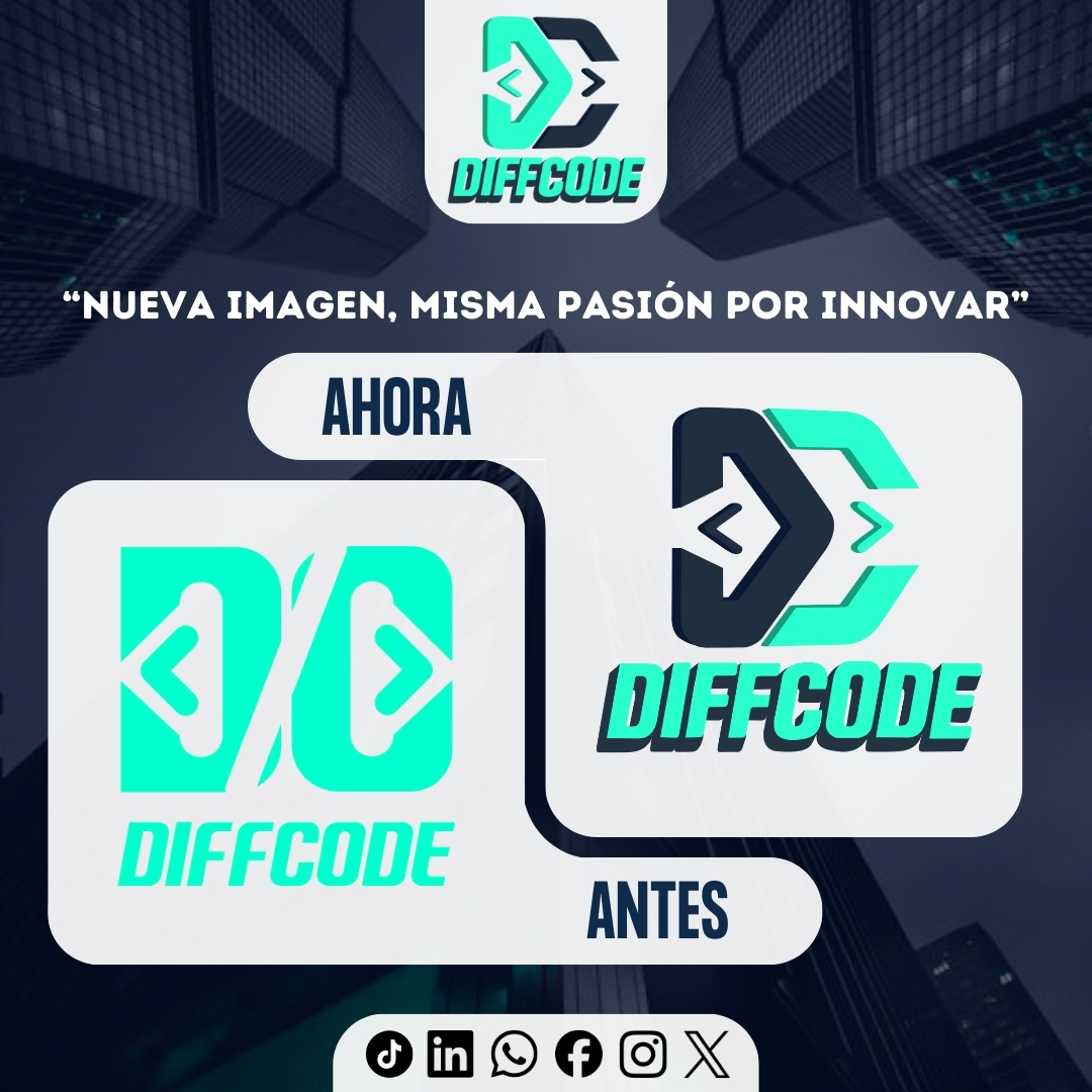 diffcode's tweet image. ¡Evolución en marcha! 🚀

En Diffcode, la innovación no se detiene. Presentamos nuestra nueva identidad visual ✨, diseñada para reflejar la vanguardia tecnológica que nos mueve.

Mismo compromiso, look renovado. Listos para impulsar tus proyectos hacia el futuro. 💡