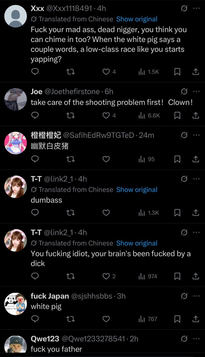 Chinese Manners on display here! I said the PLA shouldn’t be posting their propaganda on X and well please take a look at the comments, this is what we don’t want on X, vulgar Chinese racists.. but they’re here