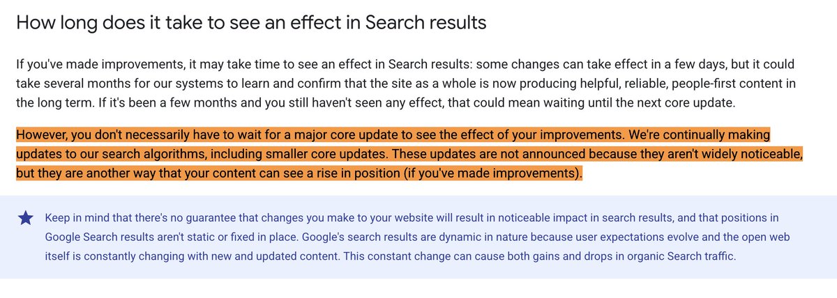 Google does smaller core updates without announcing them, <a href="/dannysullivan/">Danny Sullivan</a> told us this in 2019, but Google just added it to its search documentation seroundtable.com/google-smaller…