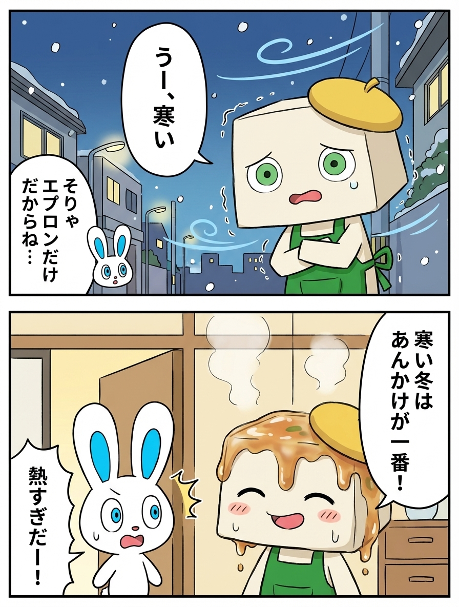 fablio_dev's tweet image. キャラ開発部員「もめん・タム」の日常
～寒い夜～